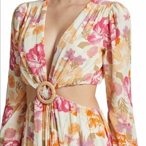 WAYF NWOT linda cut out floral maxi dress